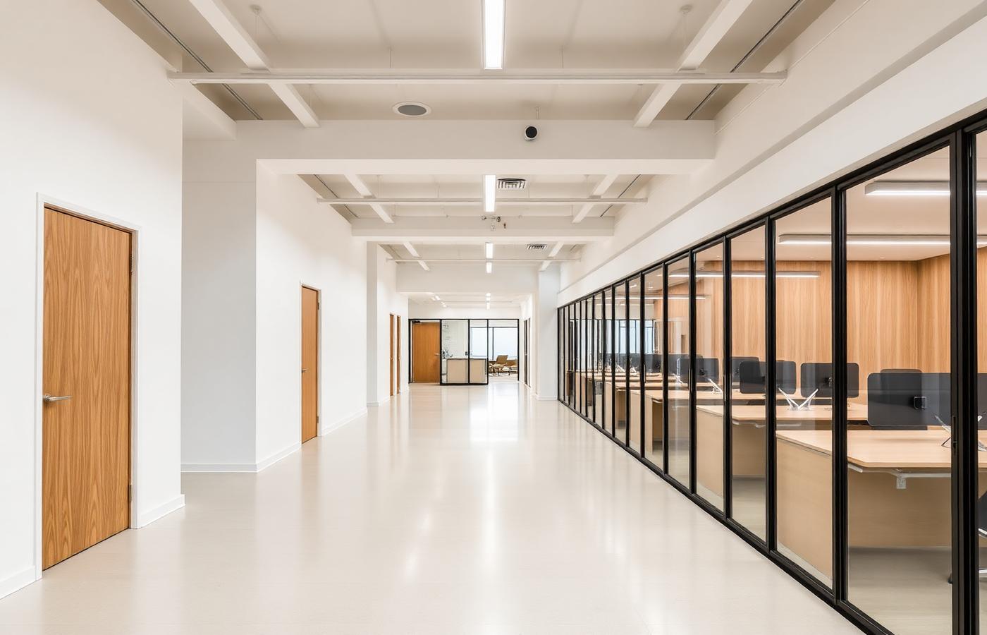 Commercial office interior before and after renovation — after